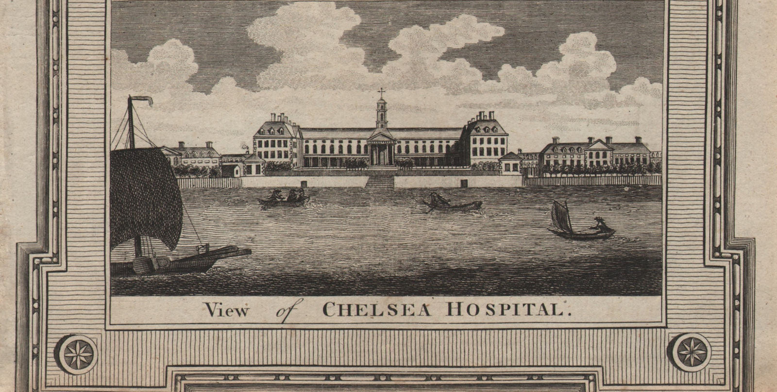 View of Chelsea Hospital. Royal Hospital Chelsea, London. THORNTON 1784 print